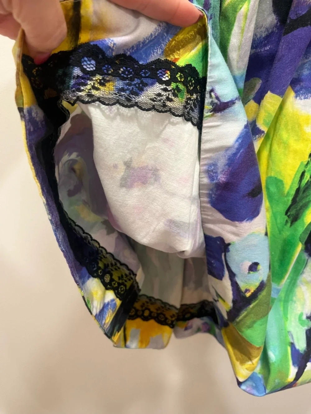 Kate Spade Floral Watercolor Fit-and-Flare Dress in Blue, Green & Purple - Picture 8 of 10